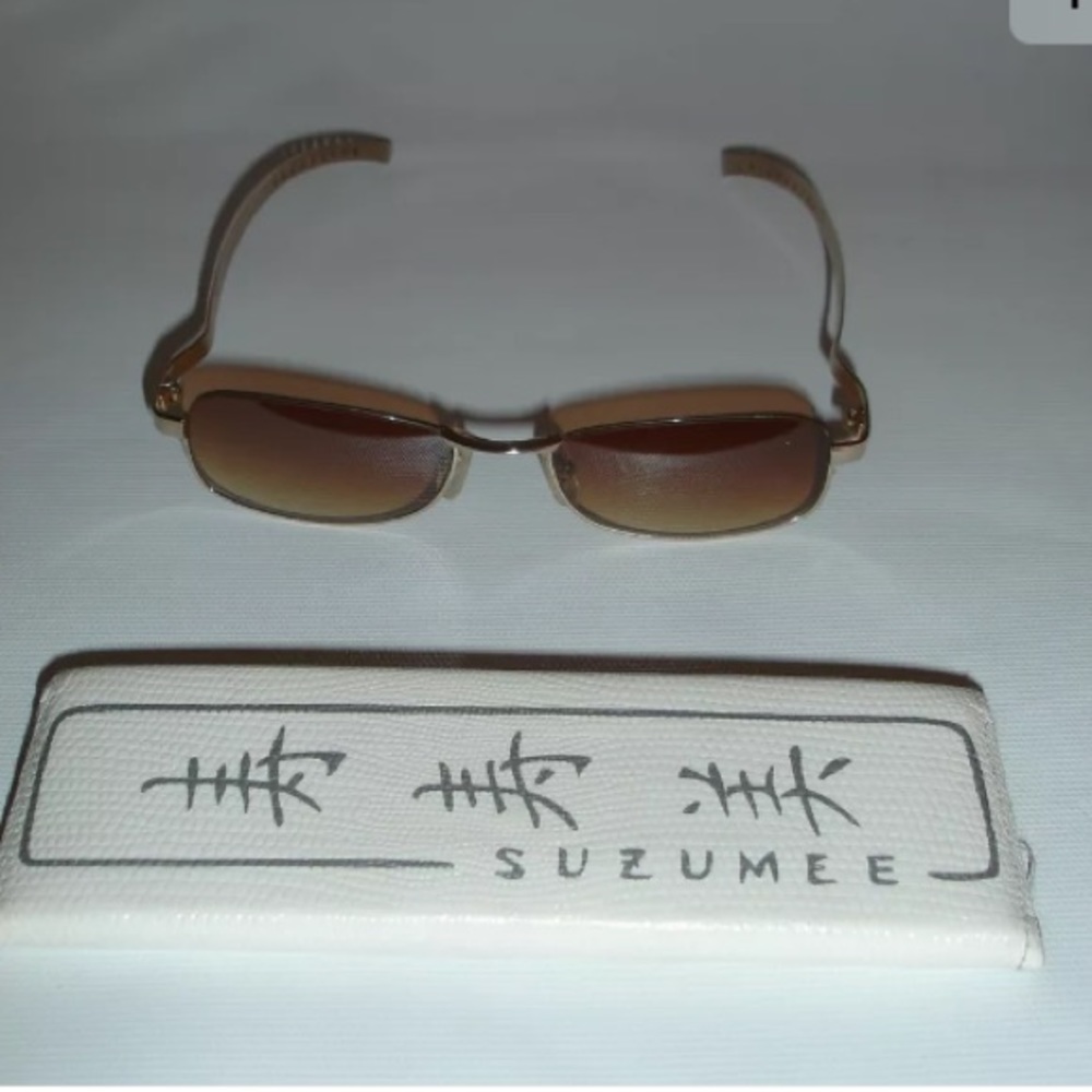 Suzume Unisex Sunglasses Brown Titanium Japan